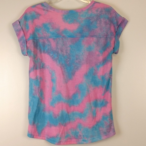 Decree Tie Dye Rolled Short Sleeve Top Medium - Picture 2 of 3